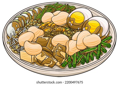 Gado-Gado Jakarta Indonesian Food Vector Style