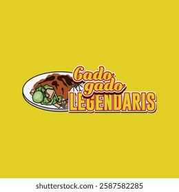 Gado-gado legendaris food logo template illustration concept