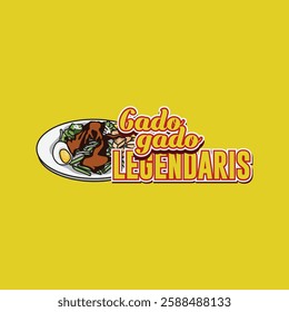 Gado-gado legendaris food logo template illustration design