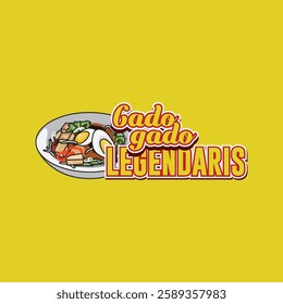 Gado-gado legendaris food logo template illustration graphic