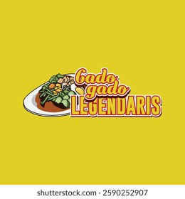 Gado-gado legendaris food logo template illustration isolated