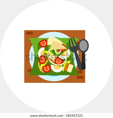 Gado-gado on plate icon