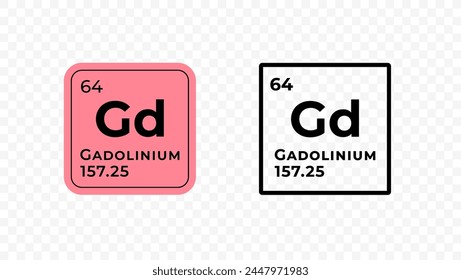 Gadolinium, chemical element of the periodic table vector design