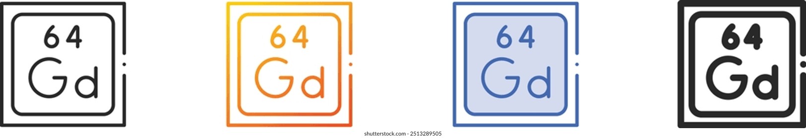 gadolinium icon.Thin Linear, Gradient, Blue Stroke and bold Style Design Isolated On White Background