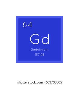 Gadolinium simple style tile icon. Chemical element of periodic table. Vector illustration EPS8