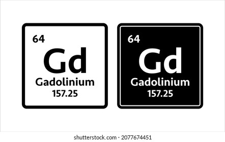 Gadolinium symbol. Chemical element of the periodic table. Vector stock illustration