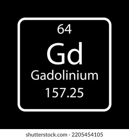 Gadolinium symbol. Chemical element of the periodic table. Vector illustration.