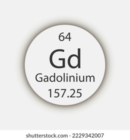 Gadolinium symbol. Chemical element of the periodic table. Vector illustration.