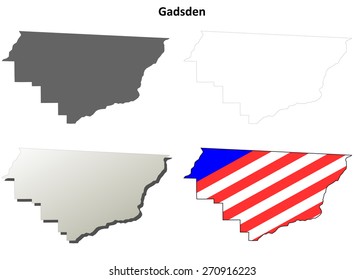 Gadsden County (Florida) outline map set