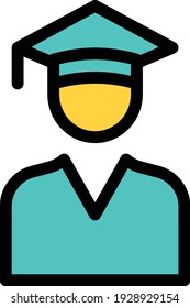 gaduation vector colour line icon