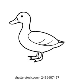 Gadwall black silhouette vector illustration