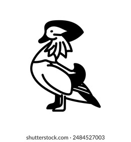 Gadwall Glyph Icon, Vector illustration