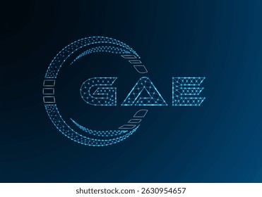 GAE low poly letter logo vector design. GAE lower poly logo design. Low poly logo.