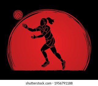 Gaelic Football Female Player Action Cartoon Graphic Vector