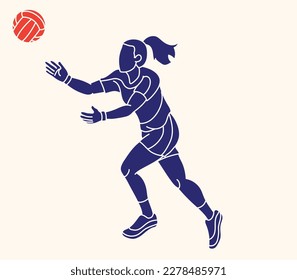 Gaelic Football Female Player Action Cartoon Graphic Vector