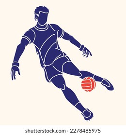 Gaelic Football Male Player Action Cartoon Graphic Vector