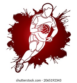 Gaelic Football Player Action Cartoon Sport Graphic Vector 