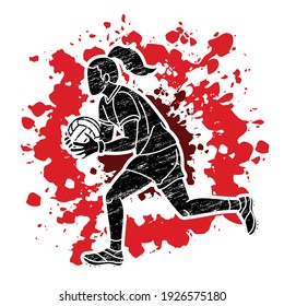 Gaelic Football Woman Player Cartoon Sport Graphic Vector