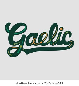 Gaelic text of saint patrick day vector typography transparent background