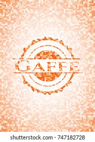 Gaffe abstract emblem, orange mosaic background