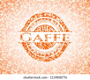 Gaffe abstract orange mosaic emblem with background