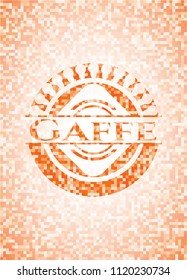 Gaffe abstract orange mosaic emblem