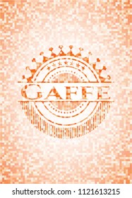 Gaffe abstract orange mosaic emblem