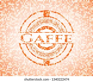 Gaffe abstract orange mosaic emblem with background
