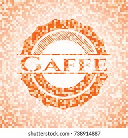 Gaffe abstract orange mosaic emblem