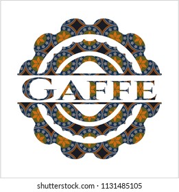 Gaffe arabic badge. Arabesque decoration.