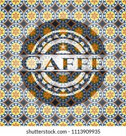 Gaffe arabic emblem background. Arabesque decoration.