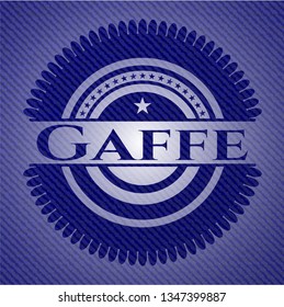 Gaffe badge with denim background