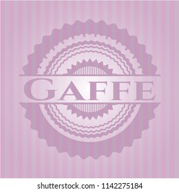 Gaffe badge with pink background
