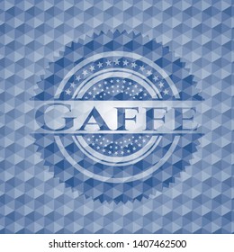 Gaffe blue emblem or badge with abstract geometric pattern background. Vector Illustration. Detailed.