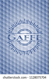 Gaffe blue hexagon badge.