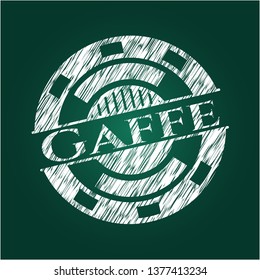 Gaffe chalkboard emblem written on a blackboard