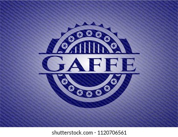 Gaffe emblem with denim high quality background