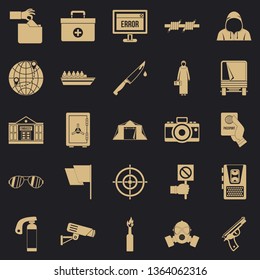 Gaffe icons set. Simple set of 25 gaffe vector icons for web for any design