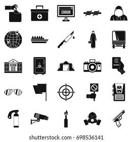 Gaffe icons set. Simple set of 25 gaffe vector icons for web isolated on white background