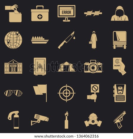 Gaffe icons set. Simple set of 25 gaffe vector icons for web for any design