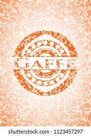 Gaffe orange mosaic emblem with background