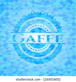 Gaffe realistic sky blue mosaic emblem