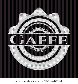 Gaffe silvery shiny badge. Vector Illustration. Mosaic.