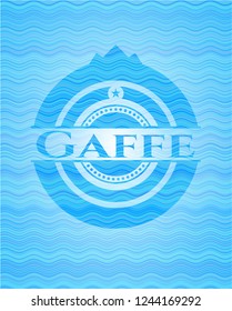 Gaffe sky blue water wave badge background.