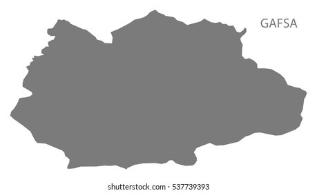 Gafsa Tunisia Map grey