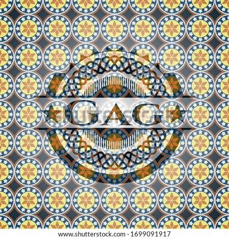 Gag arabesque badge. arabic decoration.