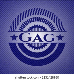 Gag badge with denim texture