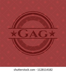 Gag badge with red background