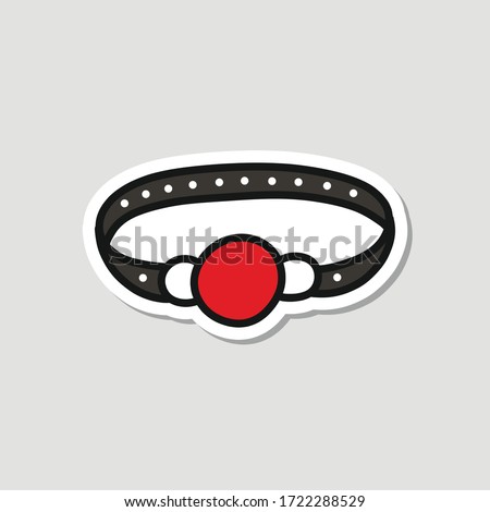 gag ball doodle icon, vector illustration