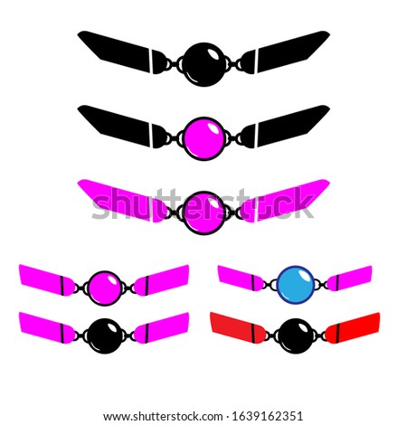 Gag BDSM set vector icon